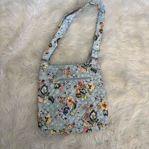 Vera Bradley Light Blue Quilted Floral Crossbody